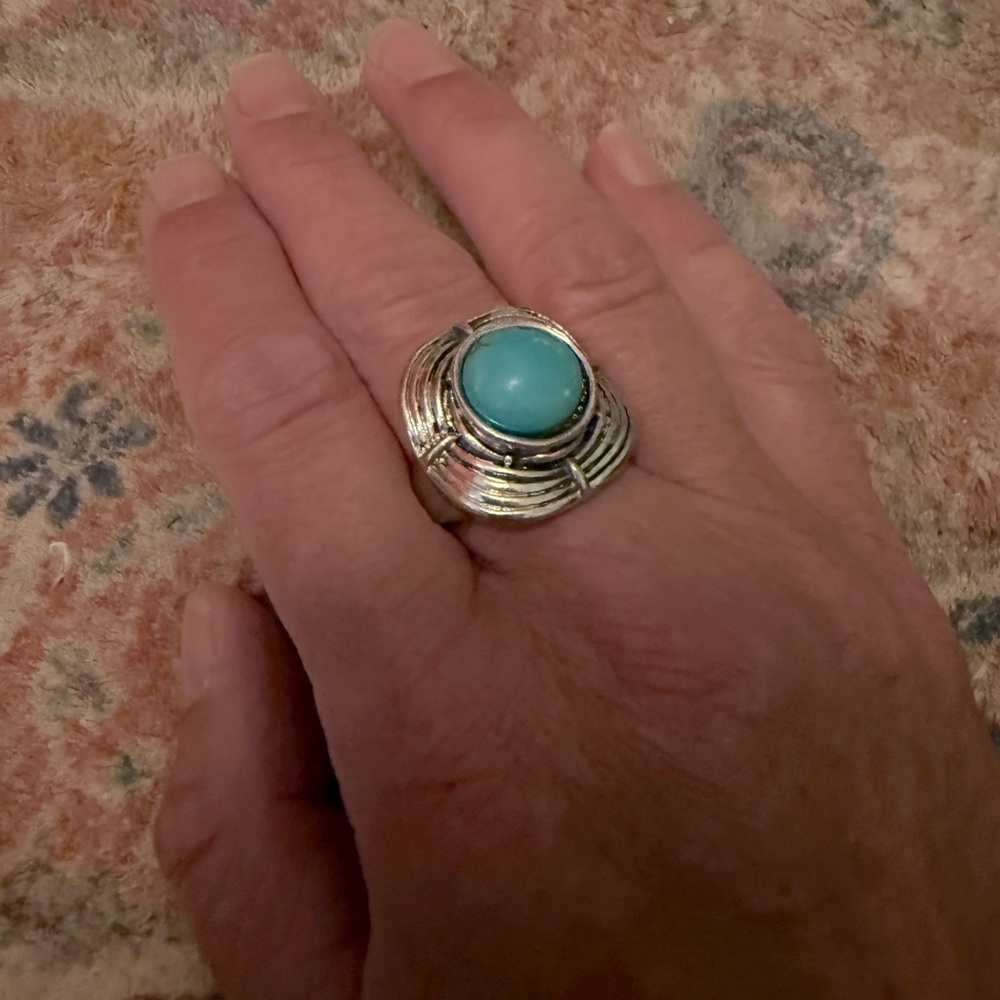 Silver and Turquoise Statement Ring